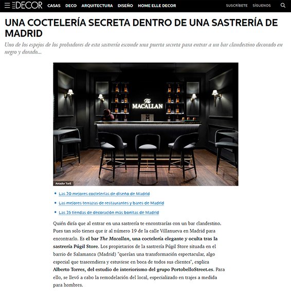 Una coctelería secreta dentro de una sastrería de Madrid