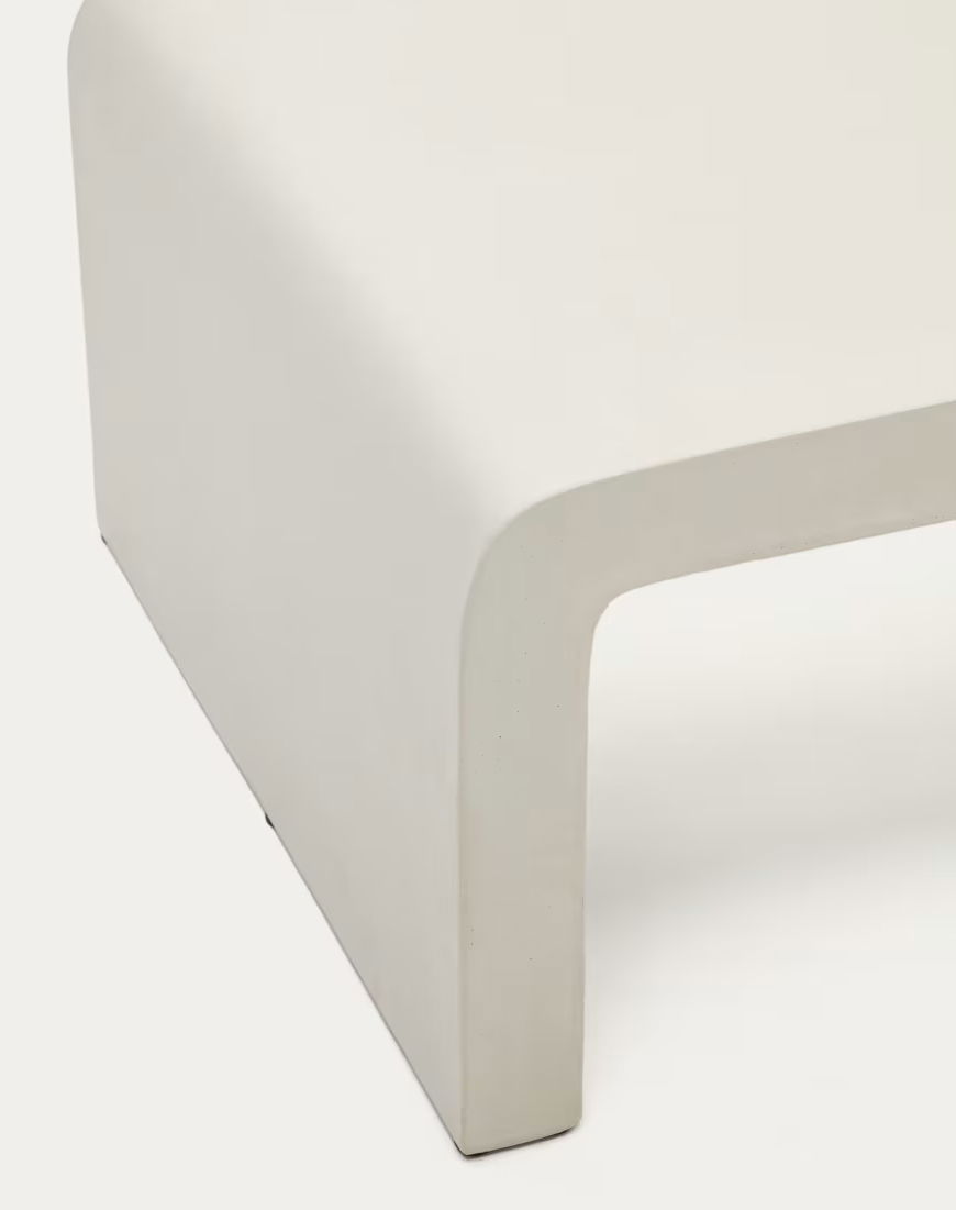 Mesa de centro Aiguablava de cemento blanco minimalista