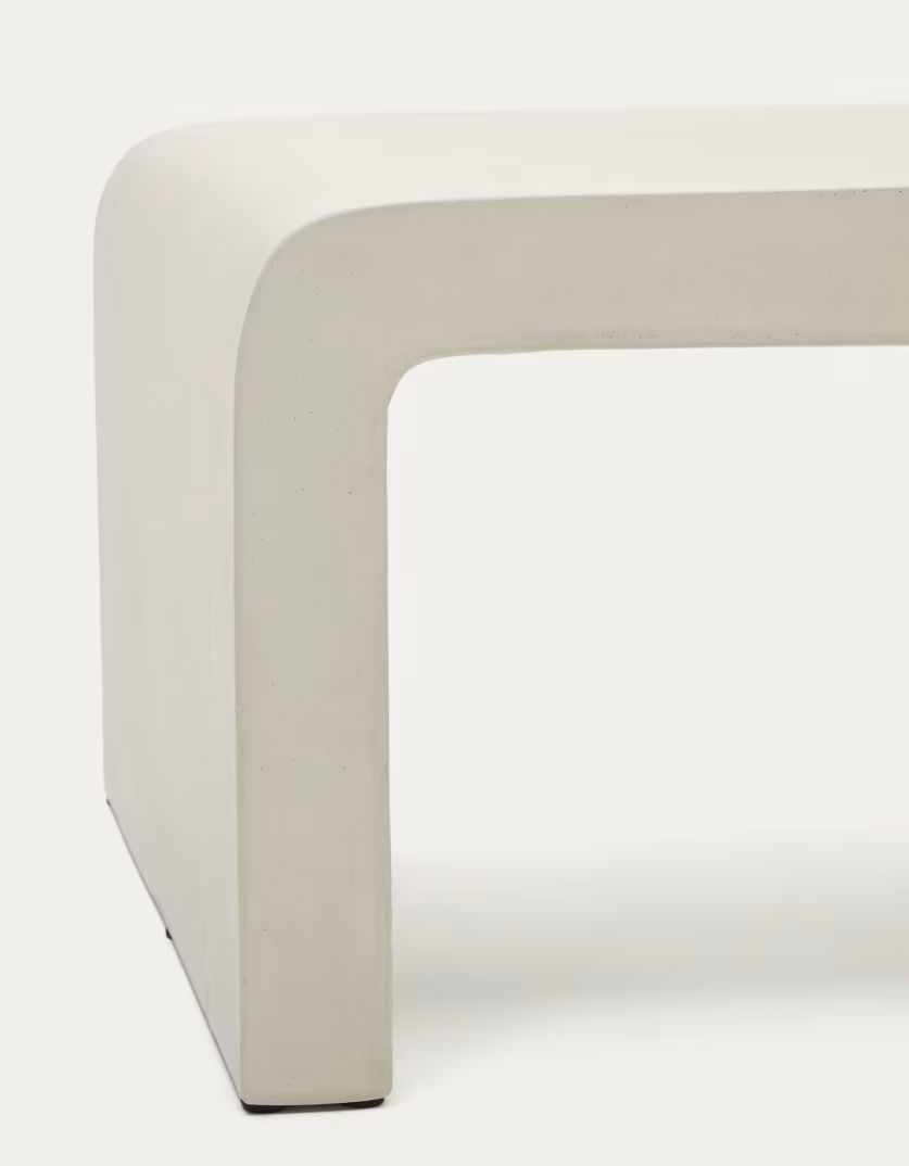 Mesa de centro Aiguablava de cemento blanco minimalista