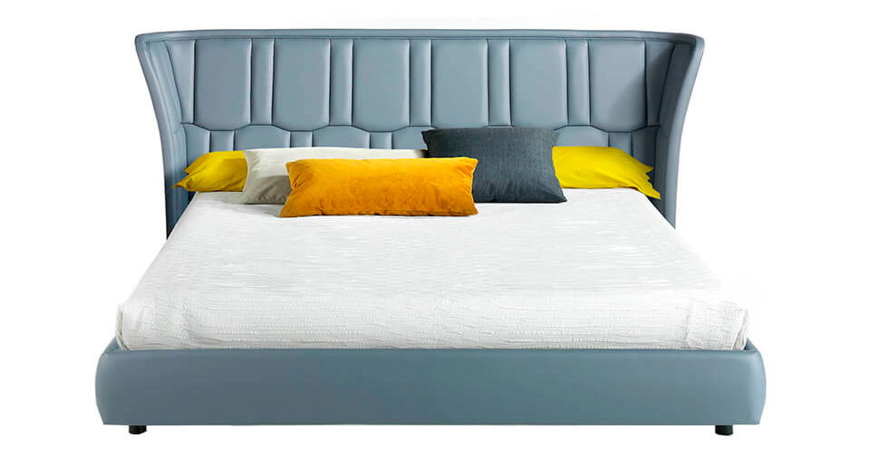 Cama polipiel gris y acero negro Giuseppe