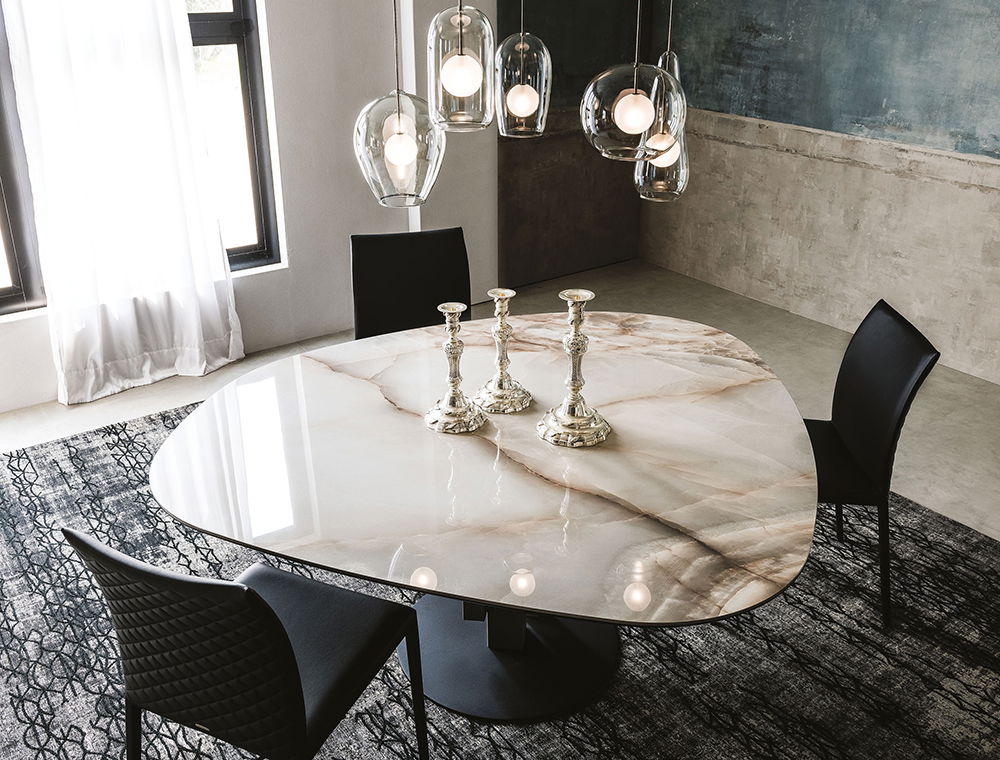 Mesa de comedor irregular keramik Skyline Cattelan