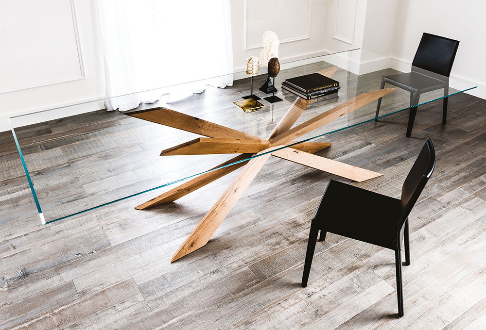 Mesa de comedor base de madera Spyder Cattelan