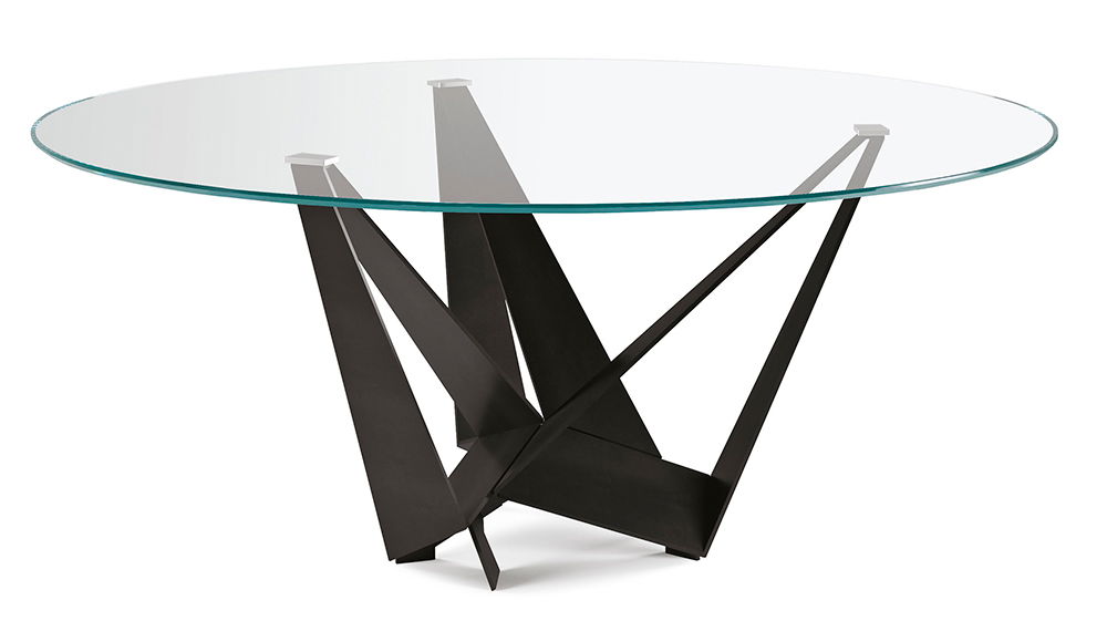 Mesa de comedor redonda cristal Skorpio Cattelan