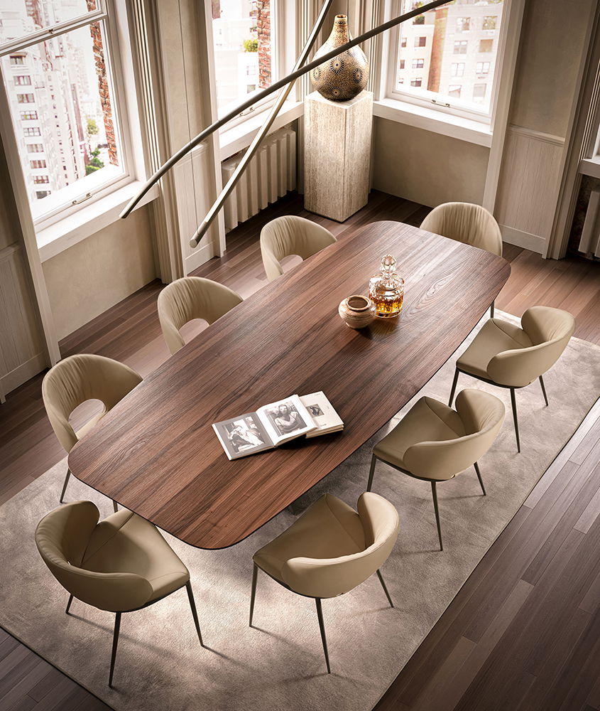 Mesa de comedor madera esquinas redondeadas Skorpio Cattelan