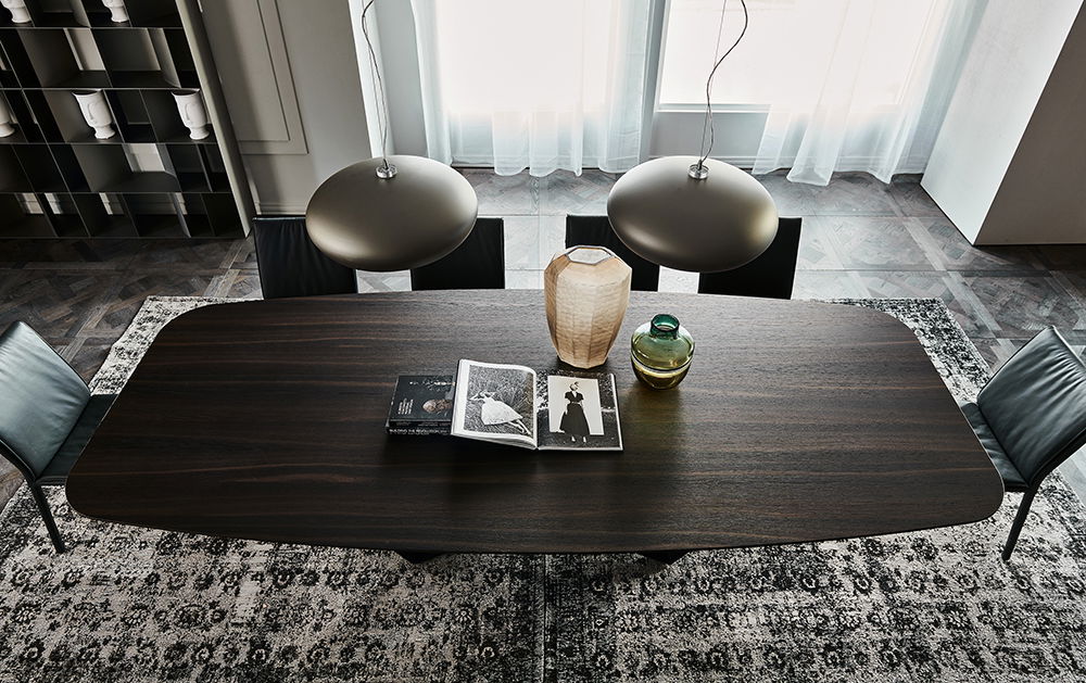 Mesa de comedor madera esquinas redondeadas Skorpio Cattelan