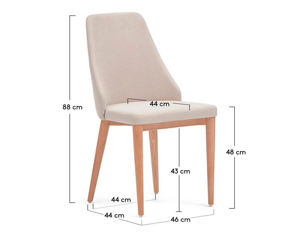 Silla madera de fresno tapizado beige Rosie Kave Home