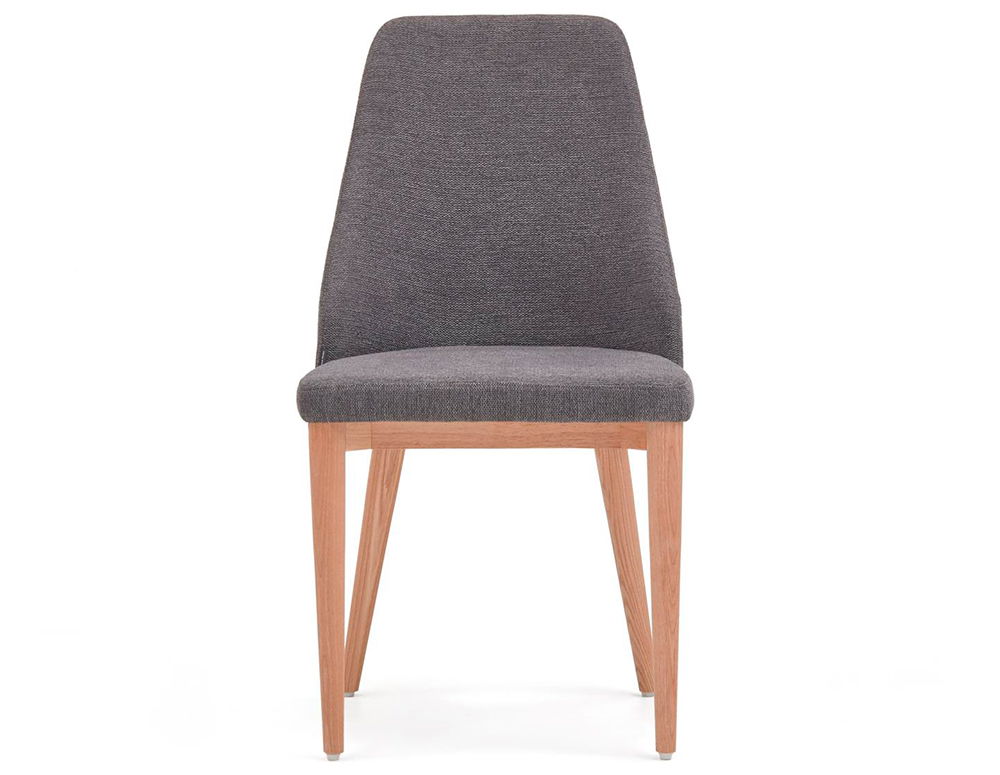 Silla madera de fresno tapizado gris oscuro Rosie Kave Home