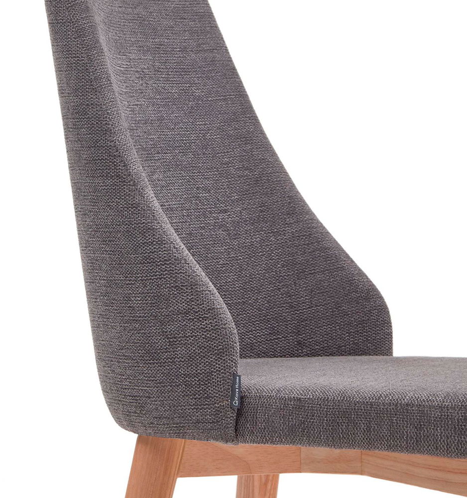 Silla madera de fresno tapizado gris oscuro Rosie Kave Home