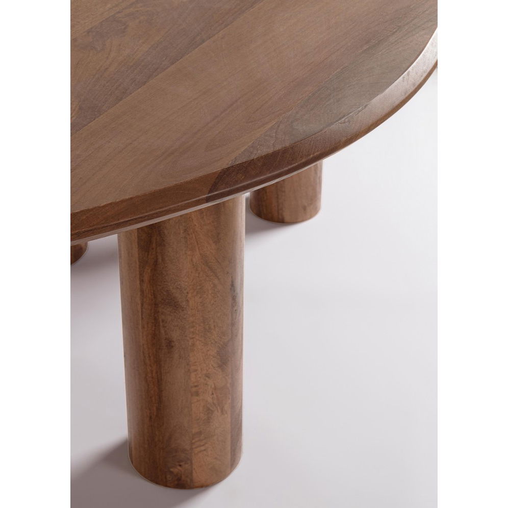 Mesa de Comedor ovalada fija madera 2m