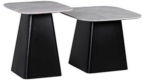 Set 2 mesas auxiliares cerámica y hierro Malcesine