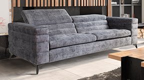 Sofá tapizado respaldo reclinable terciopelo Lander