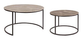 Set de mesa nido Amara base metal y tapa aluminio