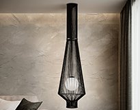 Lámpara de techo cuerda y metal 3 aros Morgana
