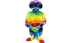 Figura decorativa Perro sentado Arco iris Kare