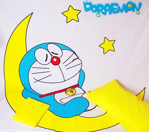 Funda nórdica Doraemon en la luna cama de 90cm.