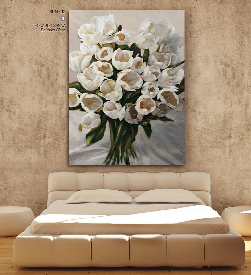 Cuadro canvas bouquet blanc