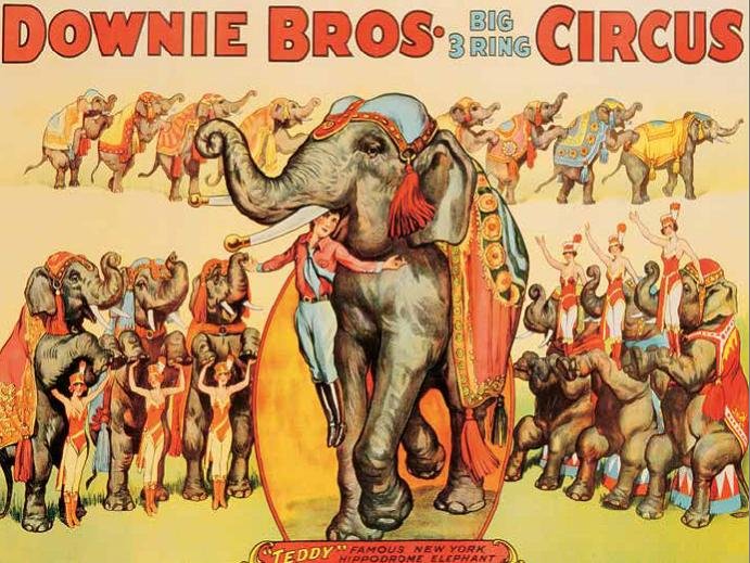 Cuadro canvas downie bros big 3 ring circus