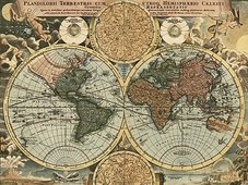 Cuadro canvas mapa globo terraqueo 1716