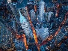 Cuadro canvas aerial view of wall street