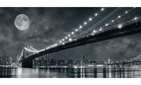 Cuadro canvas brooklyn bridge at night new york