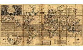 Cuadro canvas mapa mundi 1719