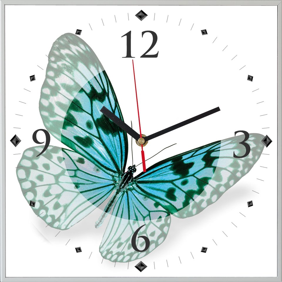 Reloj cuadrado mariposa I