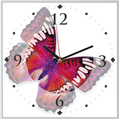 Reloj cuadrado mariposa II