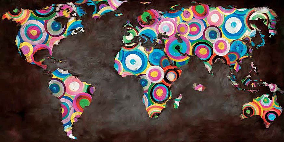Cuadro canvas world in circles