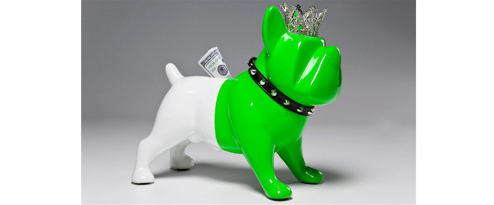 Hucha perro rey verde