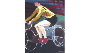 Pintura de Ramón Lapayese Ciclista