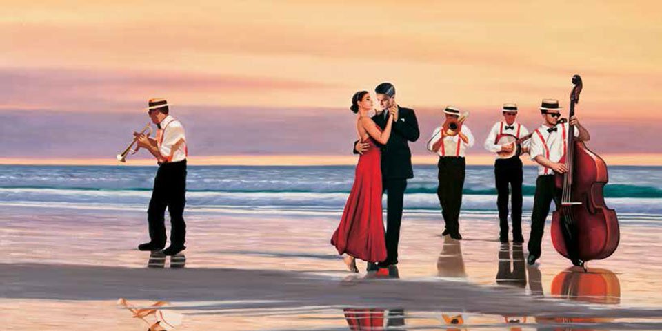 Cuadro canvas romance on the beach