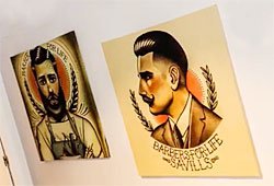 Lienzo impreso barberos hipster