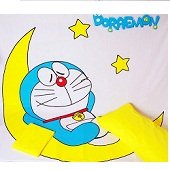 Set de sábanas Doraemon en la luna cama de 90cm.