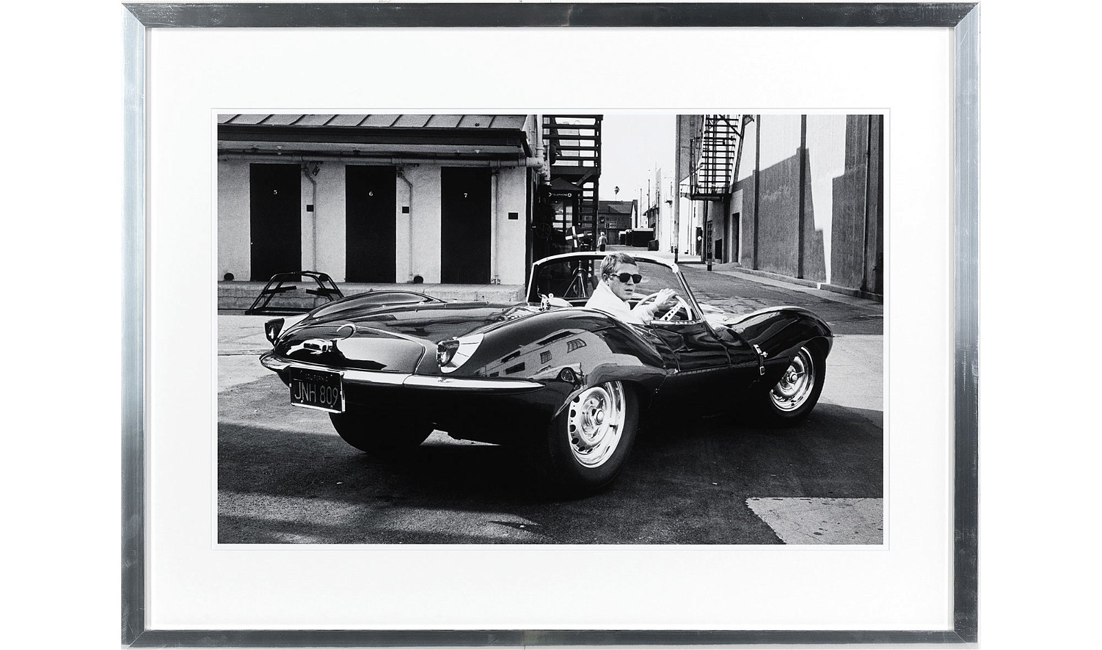 Cuadro Steve McQueen Jaguar marco en aluminio
