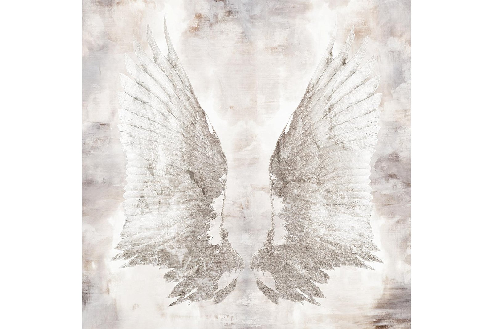 Lienzo serigrafiado alas blancas