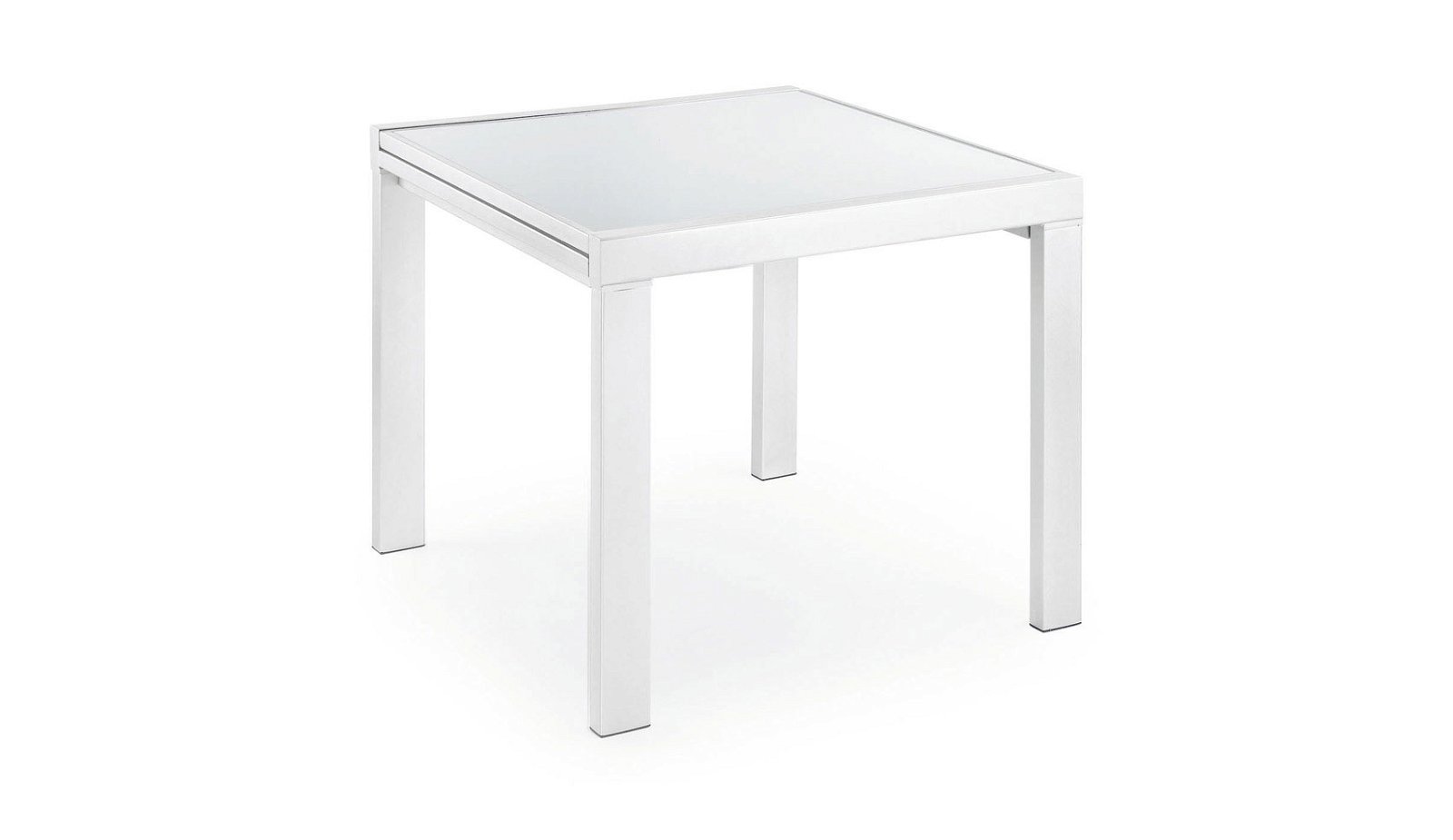 Mesa de comedor extensible blanca cristal
