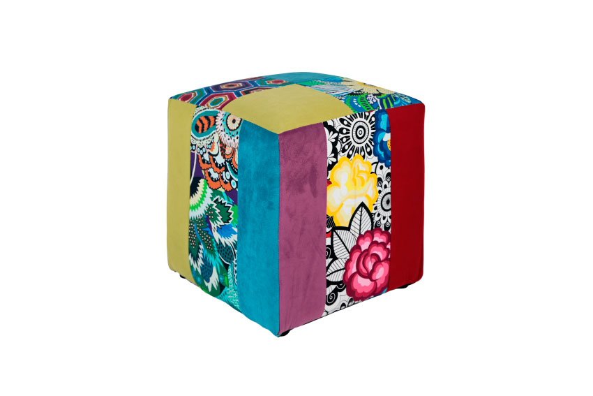 Puf patchwork cubo