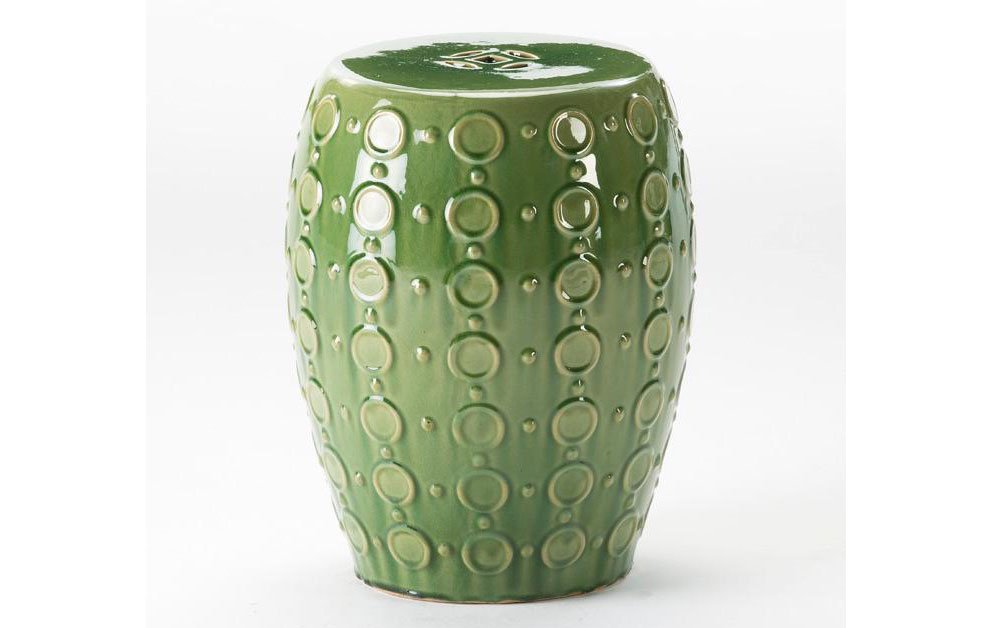 Taburete chino cerámica verde