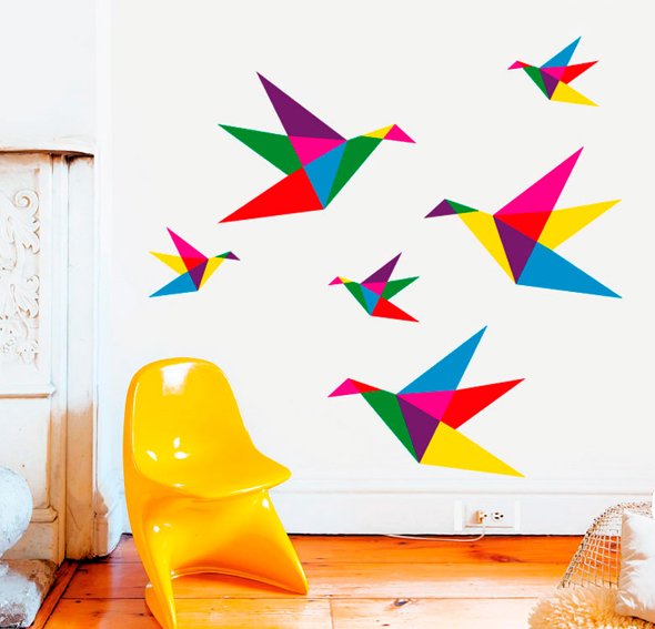 Vinilo origami Birds