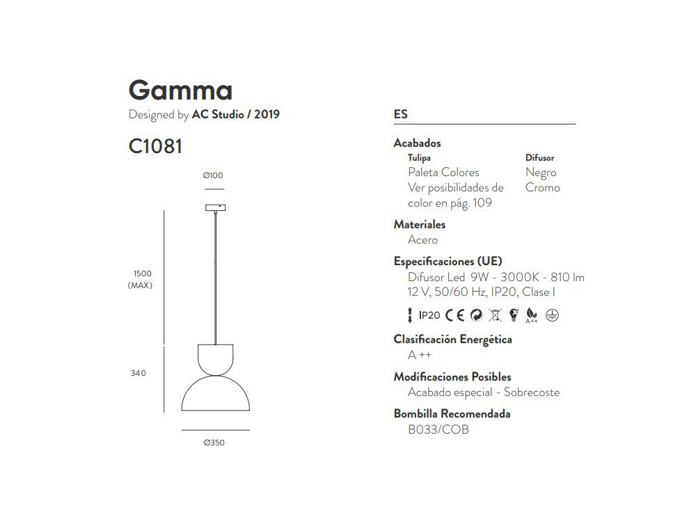 Lámpara de techo Gamma