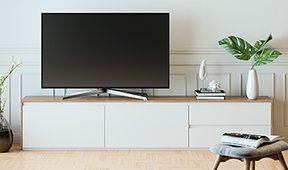 Mesa de televisión blanco y roble Vettore