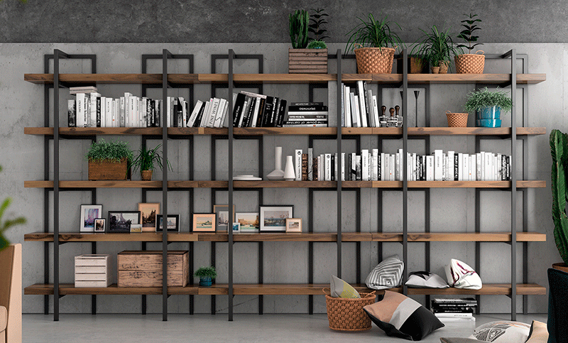 Librería modular industrial Loft