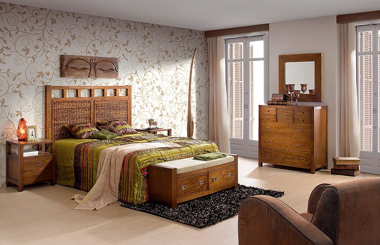 Dormitorio Star Realizado en madera de mindi y croco.  Cabecero Star 150.