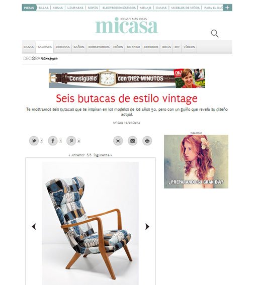 Butacas vintage con Portobello en micasarevista.com