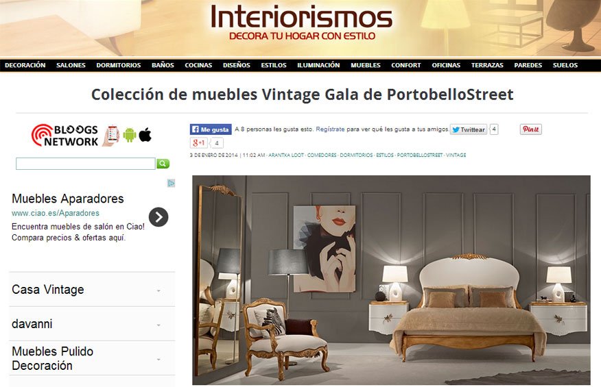 Muebles vintage Gala con Portobello en interiorismos.com
