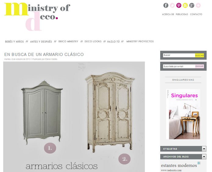 Busca un armario clásico con Portobello en ministryofdeco.blogspot.com.es 