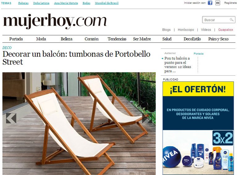 Tumbonas y hamacas con Portobello en mujerhoy.com